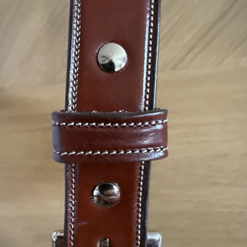 Hanks Belts Brown Leather Belt Size 42 Made in USA Model 2400